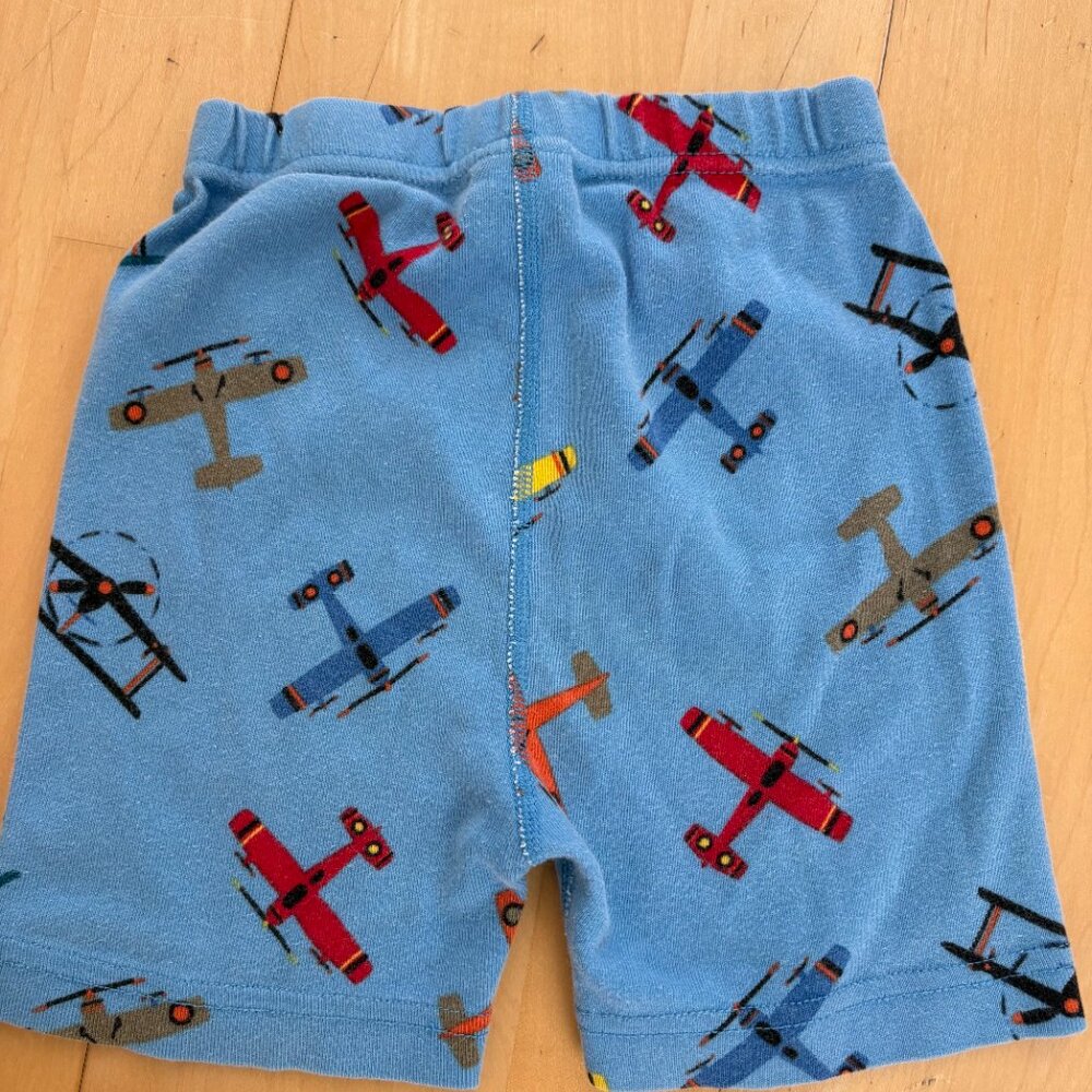 Hanna Andersson Airplane Pajama Set Size 6-7 shorts + short sleeve top Cotton - Picture 2 of 7